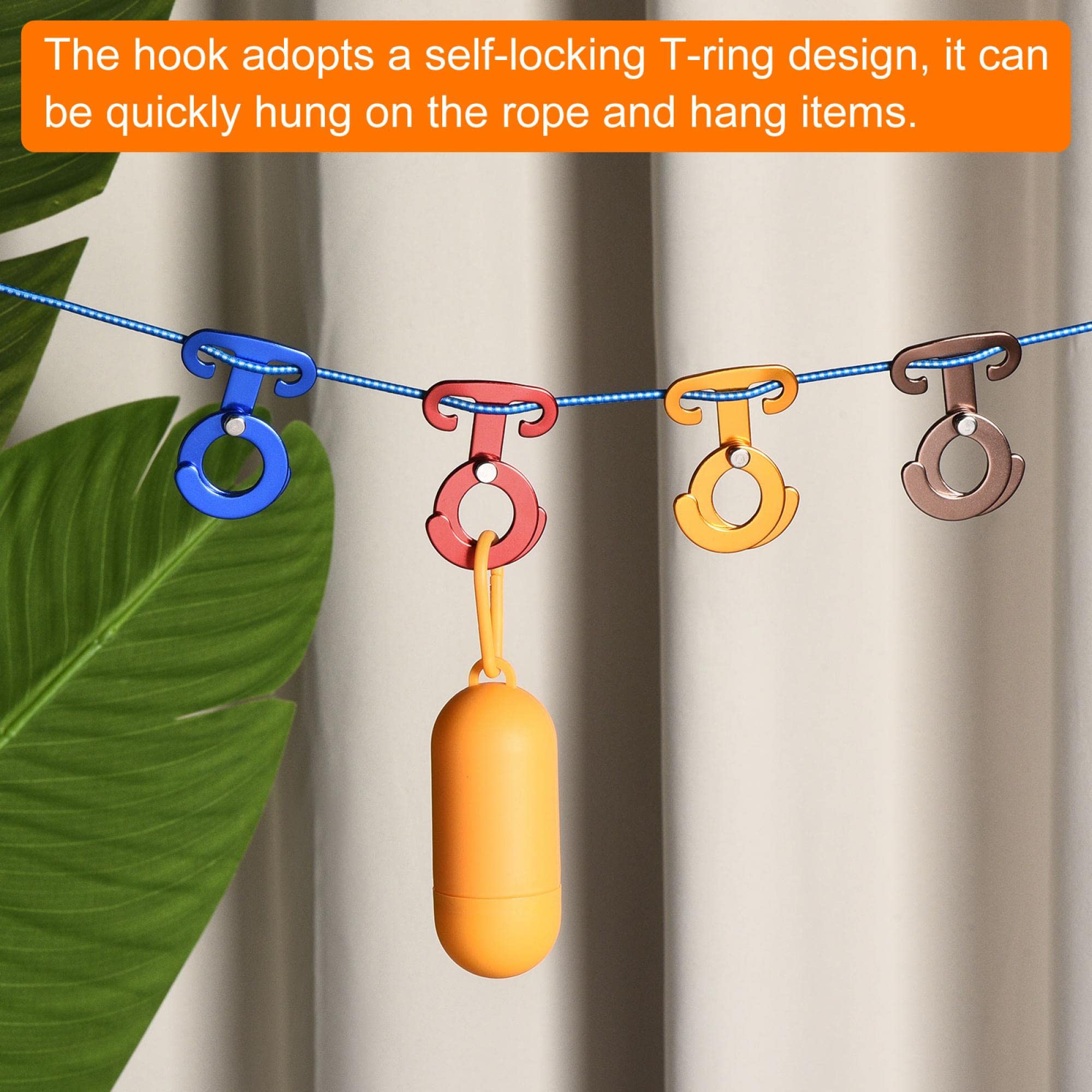 Amazon | uxcell アルミTリングフック テントロープバックル